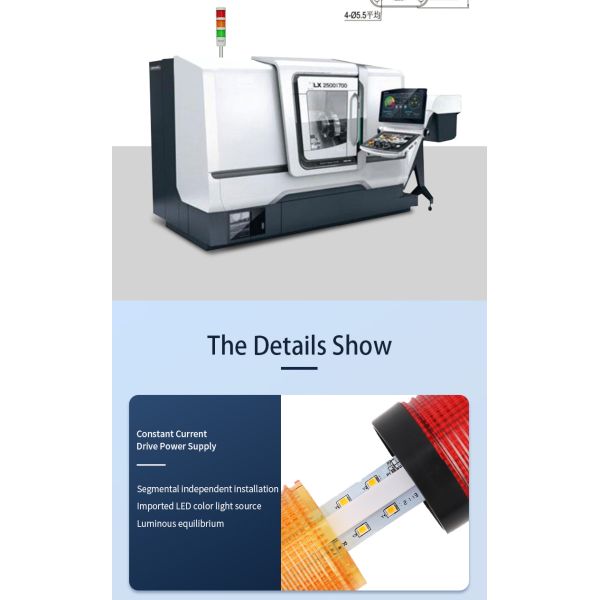 ABS 24V DC Multi-Layer Machine Tool Warning Light with 95dB Buzzer 360° Visibility and 50,000-Hour Lifespan