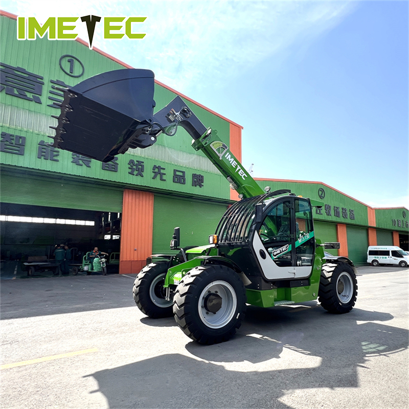 Compact IMETEC Telescopic Arm Loader Flexible Steering Small Telescopic Handler For Narrow Working Space