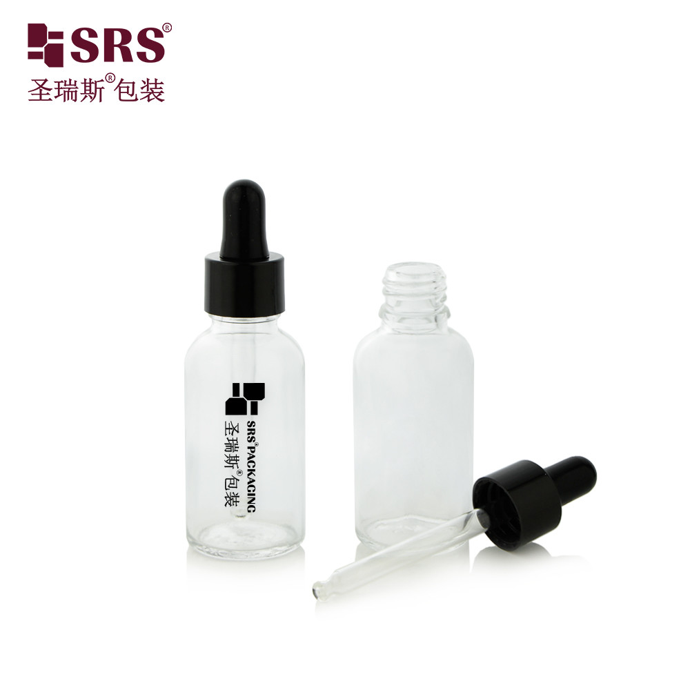 30ml Clear Stock Color Fast Delivery Ready To Ship Round Glass Dropper Bottle