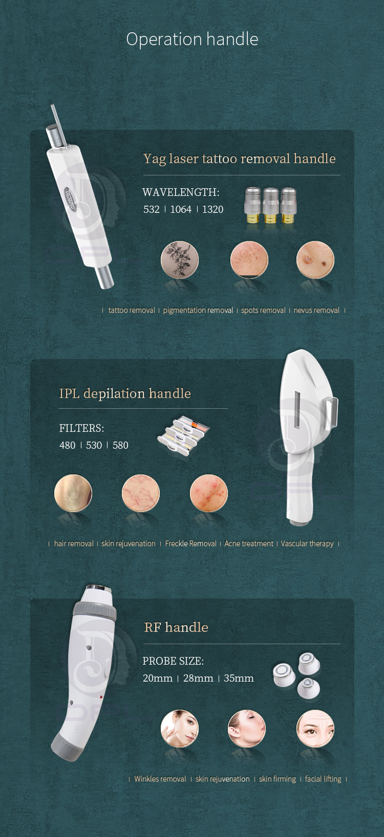 4 in 1ipl rf nd yag laser multifunction hair removal skin rejuvenation treatment machine