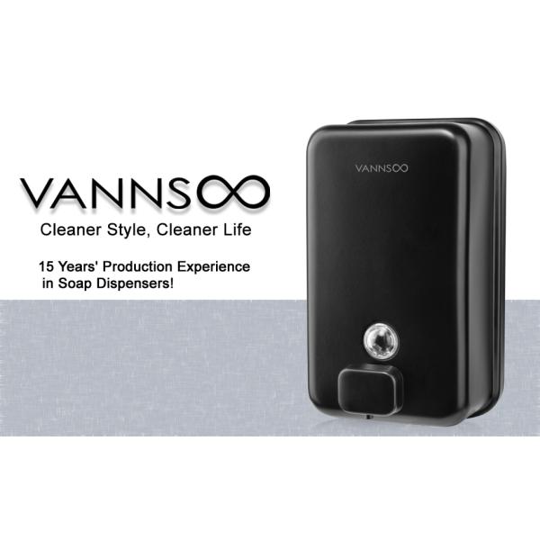 INOVI ZSH12-1200BF-BLACK Commercial Wall Mounted Matte Black Soap Dispenser For Bathroom