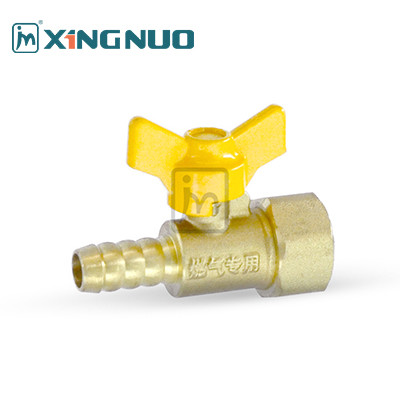 butterfly handle lever external thread HEX for kitchen Industrial Forged Brass Gas Ball Valve nickel Plated Handle