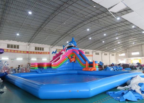 Buy Sea World Theme Water Park Inflatable , Inflatable Water Park with Pool and Slide at wholesale prices