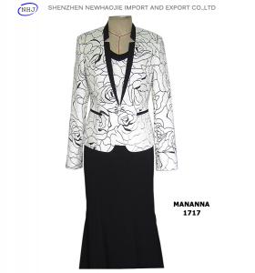 Quality The latest mandarin collar lady jacket skirt suit for sale