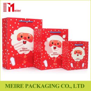 China Xmas Santa Claus printing gift bag festival christmas paper bag printed with thress size on sale