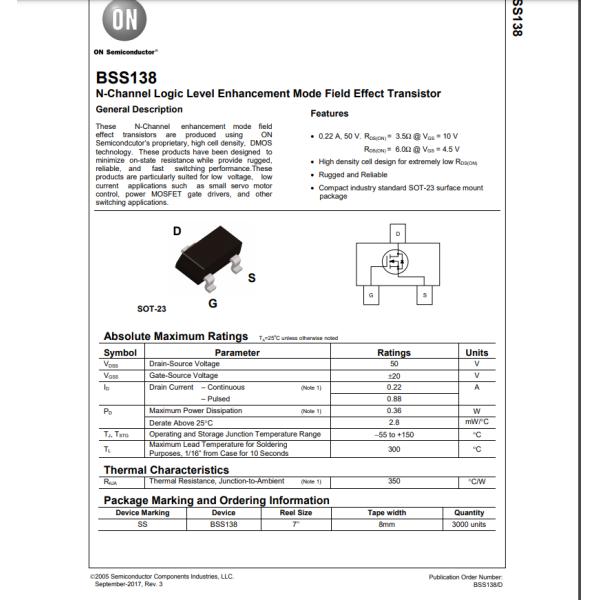Transistors can ship immediately New in box BSS138