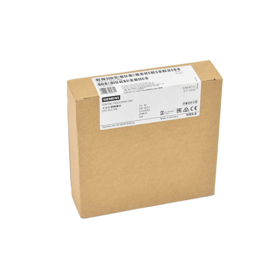 SIEMENS SIMATIC PLC CPU 1513-1 PN 6ES7513-1AL01-0AB0ENTRAL PROCESSING UNIT WITH WORK MEMORY 300 KB FOR PROGRAM AND 1.5 M