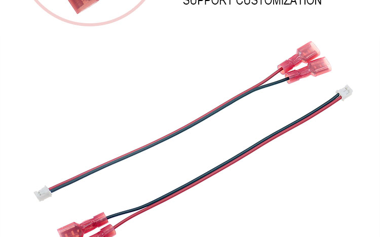 Custom JST PH SH ZH XH MX 2 3 4 5 6 7 8 Pin Connector to 6.3mm Spade Terminal Cable
