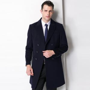 China NO Hooded Men's End Cashmere Coat 90% Wool 10% Cashmere Double-Breasted Mid-Length on sale