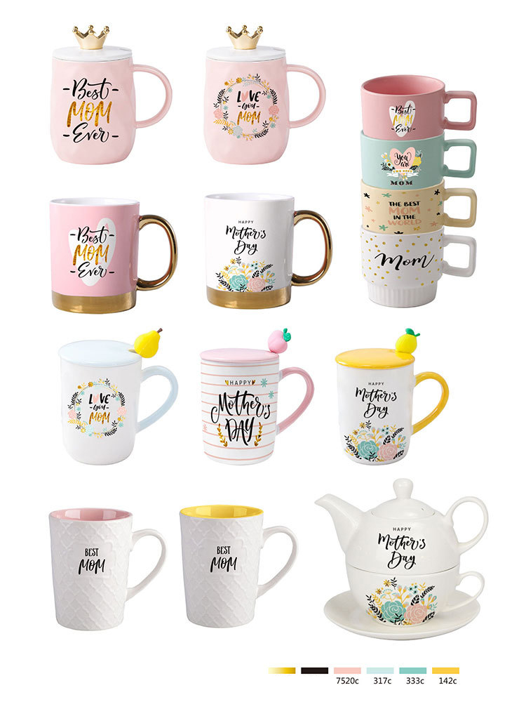Customized Printing Ceramic Color Mugs Creative Fresh Decal Style