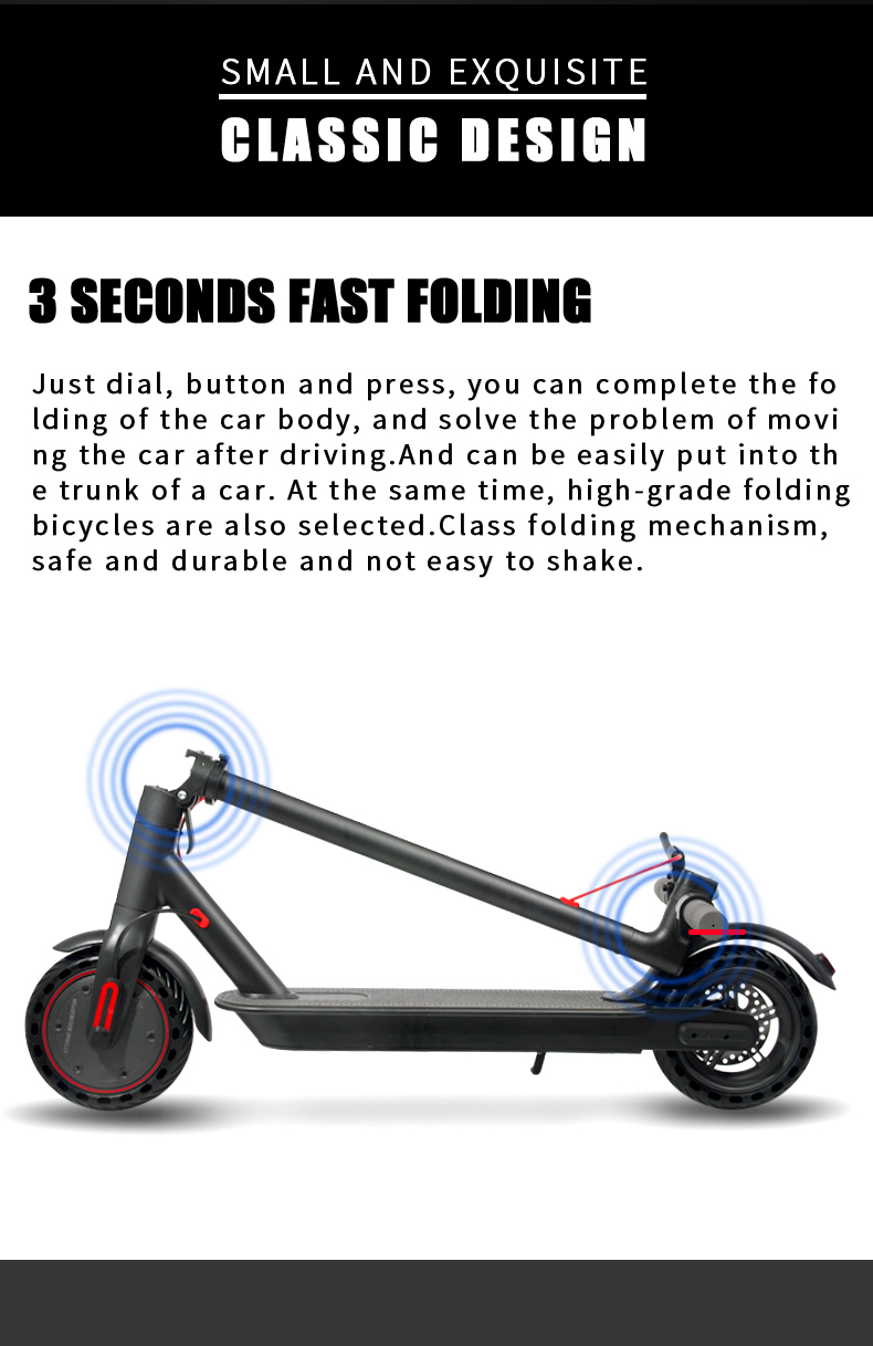 Folding Electric Scooter for Off Road Two-wheel Scooter ROHS Certificate 36V 350W