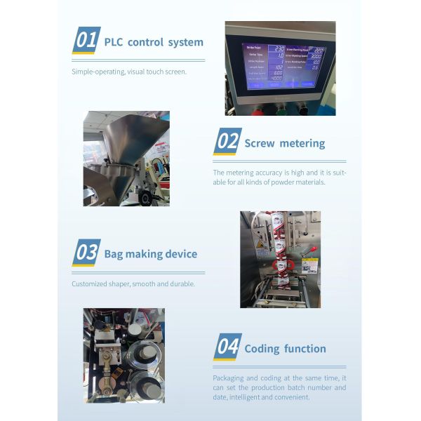 Hipac High-efficiency Fully Automatic Powder Packaging Machine with 220V AC for High Productivity