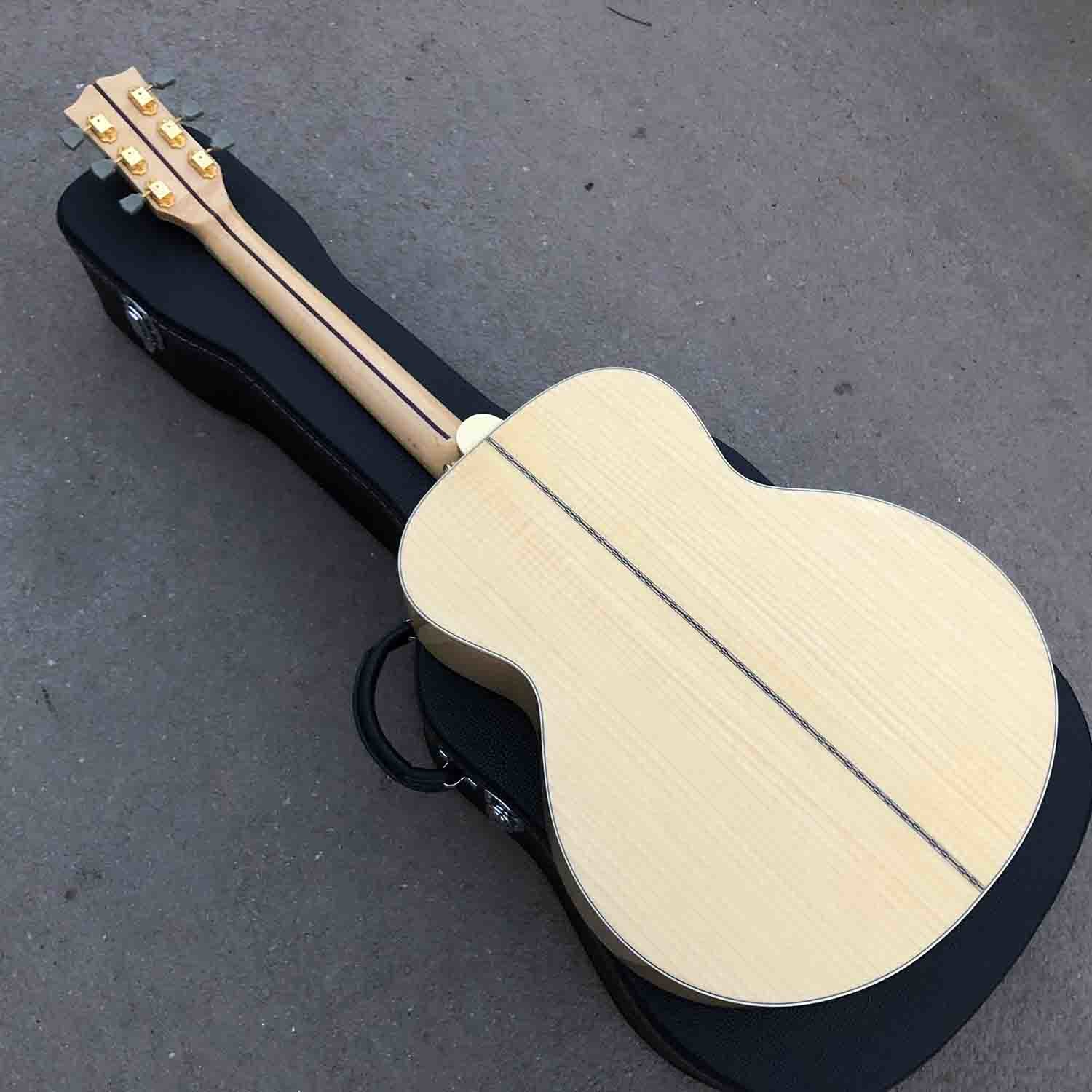 Custom Grand 43 Inch Jumbo AAAAA All Solid Wood Acoustic Guitar in Natural Color