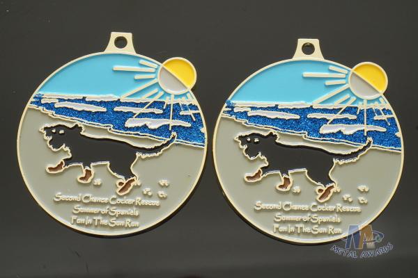 Buy Round Shape Fun The Sun Run And Racing Metal Medal Shiny Gold Plating at wholesale prices