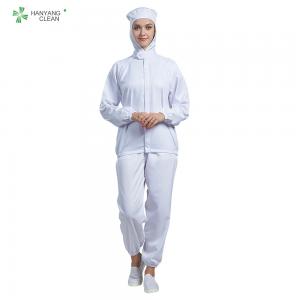 China Multi Color breathable ESD work uniform with hygroscopic and sweat releasing fiber for food industry on sale