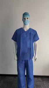 Quality S&J SMS Disposable Medical Scrub Suit Surgeon Suit Two Pieces Short Sleeve doctor dentist uniform scrubs for sale