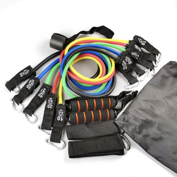 Resistance Band Set With Multiple Resistance Levels And Accessory Kit