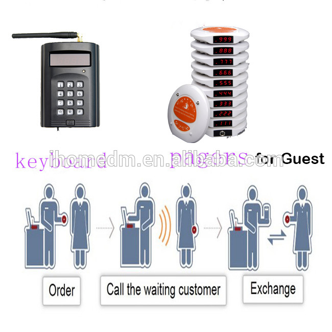 Chinese new and hot sell wireless customer coaster pager system for buffet and coffee shop