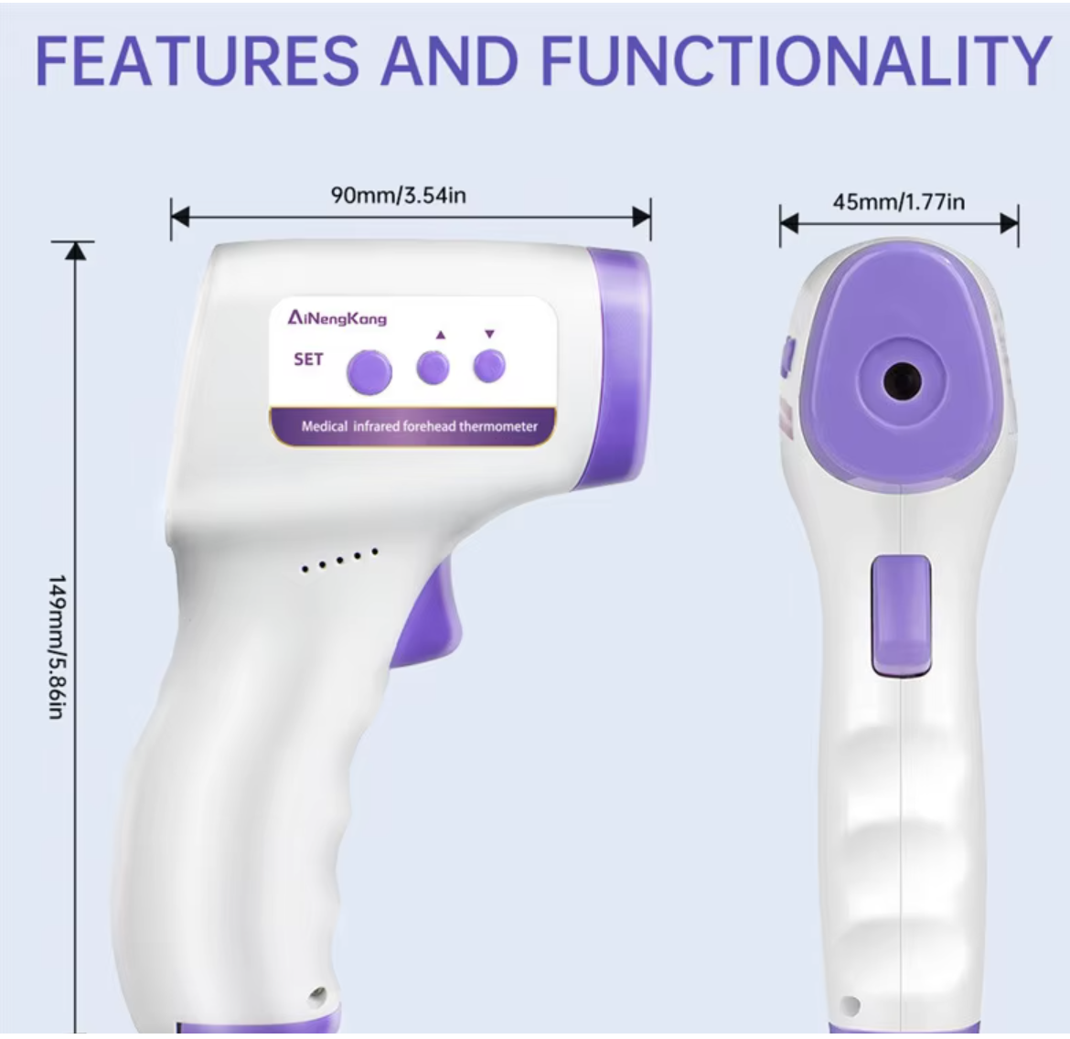 OEM Infrared Ear Digital Forehead Thermometer For Kids Body Temperature Measuring