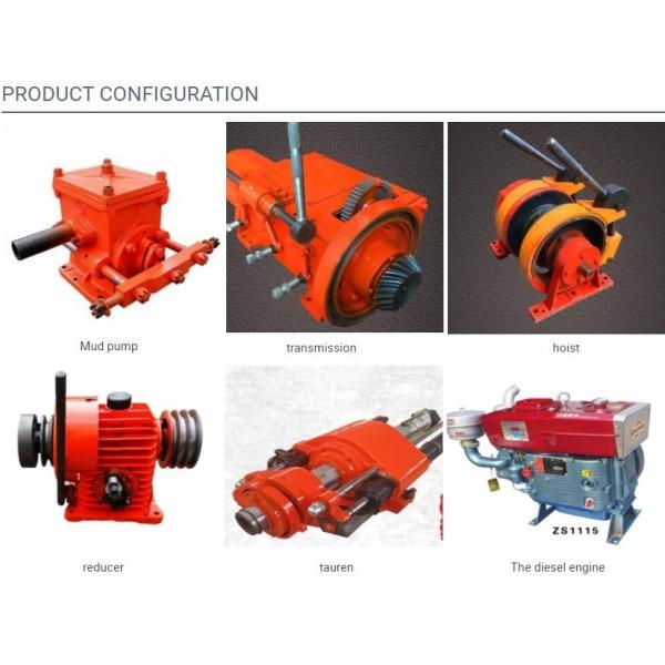 Efficient Drilling 100-150 Meters 22 HP Hydraulic Drilling Rig Machine XY-1`A