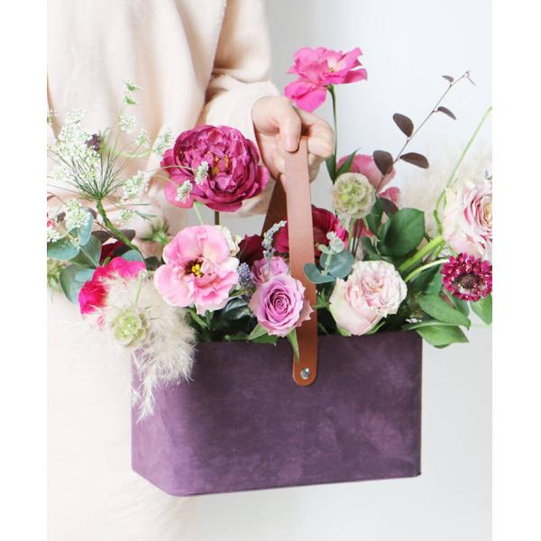 Rectangular Portable Artificial Fresh Rose Round Hat Handle Flower Boxes with Own Logo