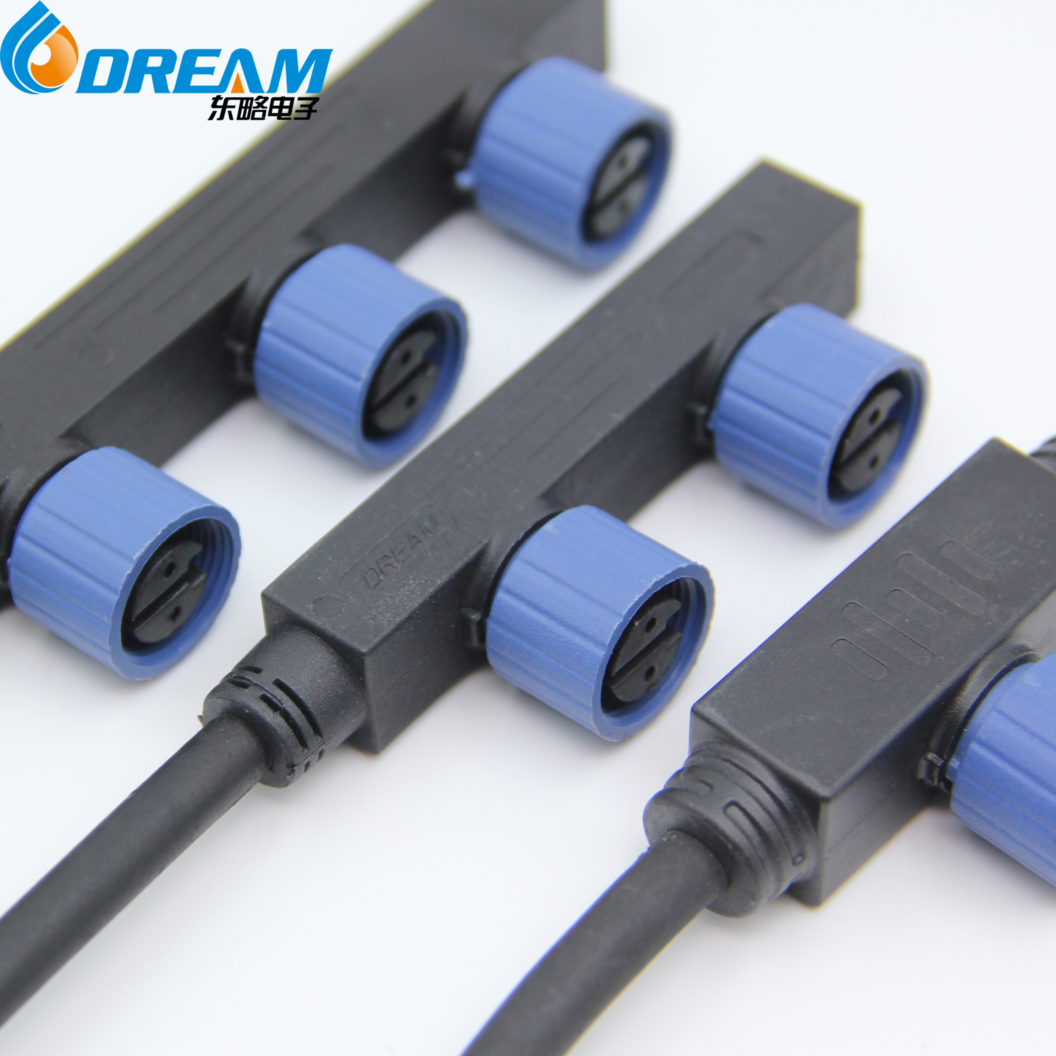 F Type 1 Male to 2 3 4 Female Head Splitter 2pin 1.0 Square Male Female Connector for Automotive