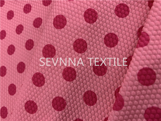 Polyester Micro Fiber Pink Recycled Swimwear Fabric Breathable For Ladies