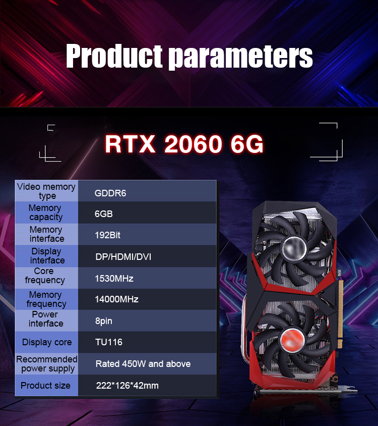 1695 MHz PC Gaming Graphics Cards NVIDIA RTX 2060 Super 8gb Graphics Card