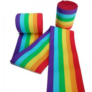 9.5cm Striped Nylon Webbing Rainbow Elastic Band Woven Colorful