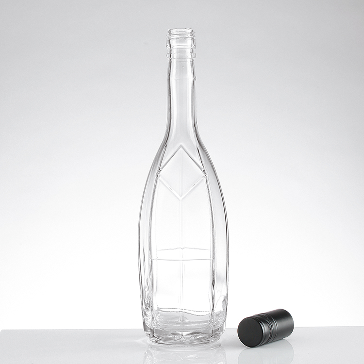 Top Grade Personalised Emboss Champagne Glass Bottle with Aluminum Plastic PP Collar