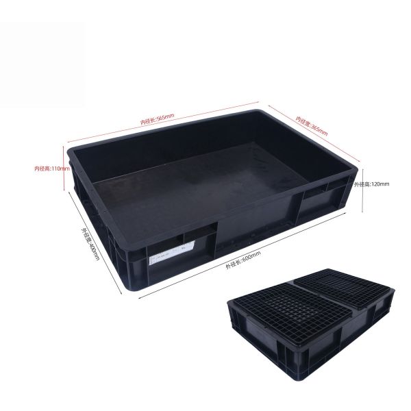 600*400mm ESD Bin Box ESD Containers Esd Plastic Tool Box Black Antistatic PP Box