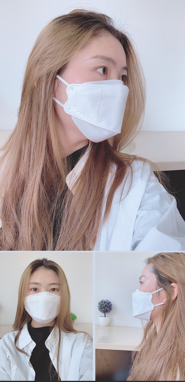Korean KF94 KN95 face mask willow leaf shaped FFP2 standard face mask with FDA