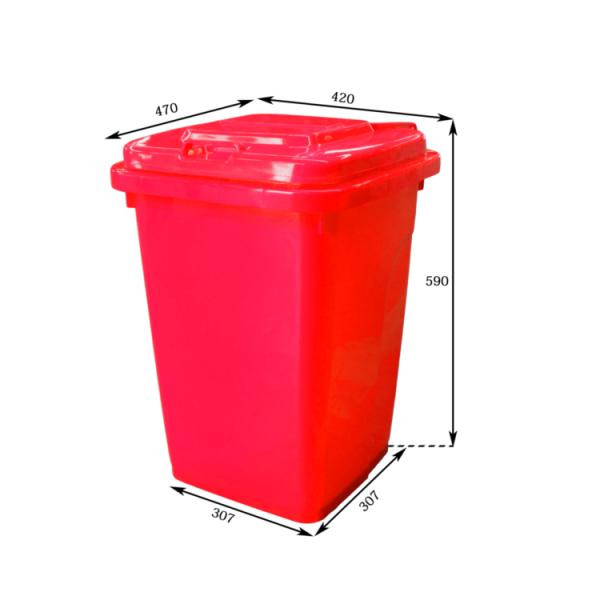 50L Outdoor Garbage Can Freestanding Plastic Outdoor Trash Can