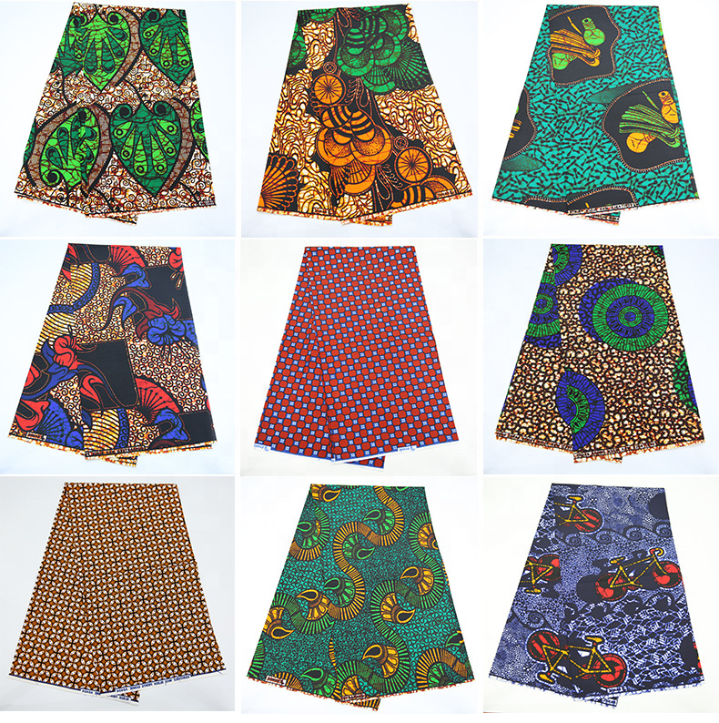 100% Cotton REAL WAX print fabric African ankara fabrics with Kente Design Width 58/60