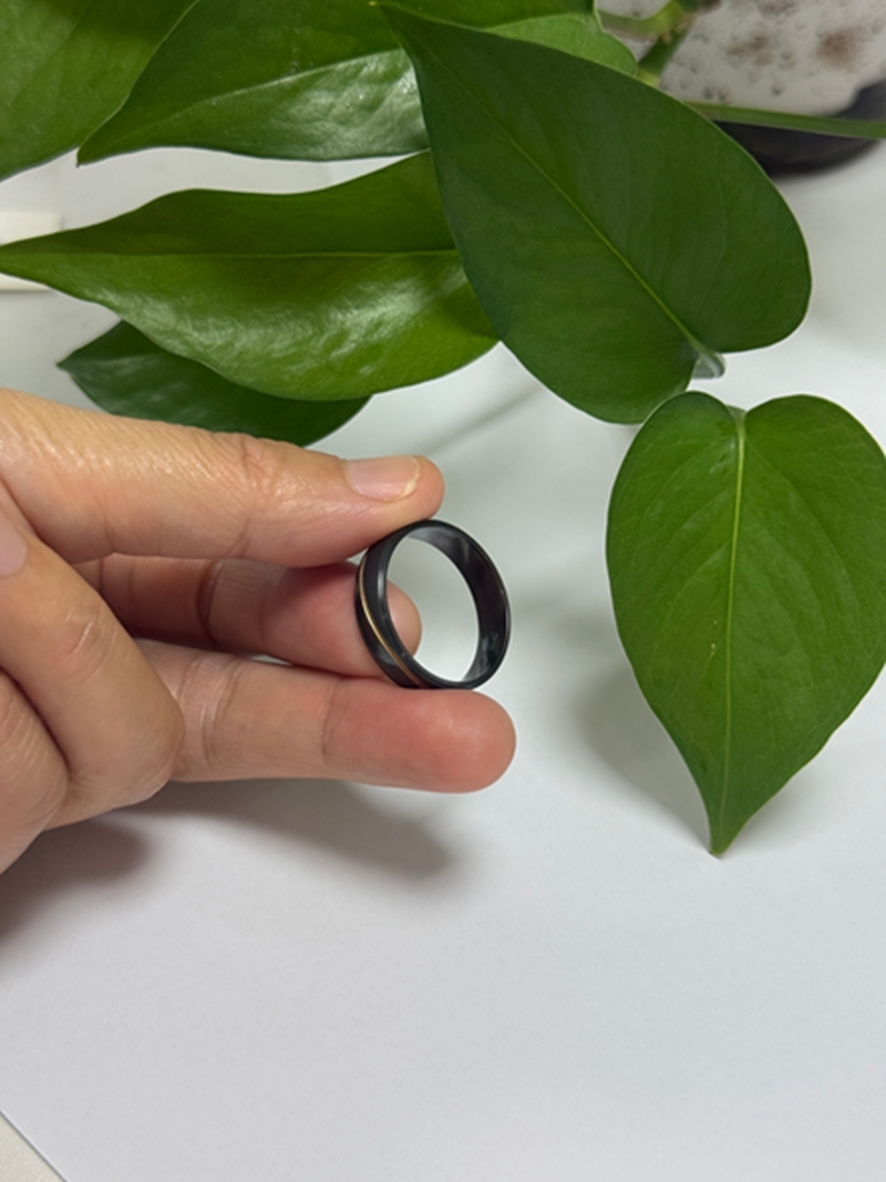 Custom Men's Anniversary Rings Men's Wedding Band Black zirconium jewelry without Fading and Scratched