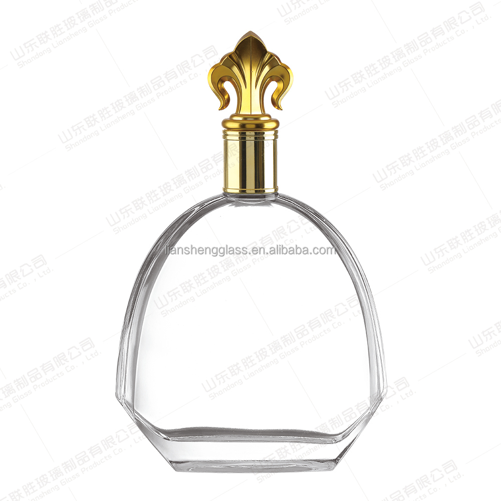 375ml 500ml 700ml 750ml Custom All Size Glass Wine Bottle with Unique Bottom Shell Shape