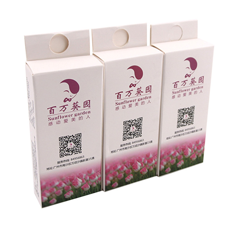 350gsm White Board Cosmetic Packaging Boxes Offset Printing With Hang Hole