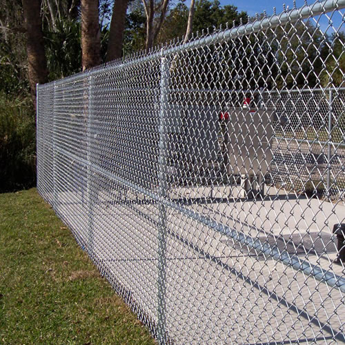 5 Ft Metallic Coatings Hot Dipped Galvanized Chain Link Fence Fabrics For Rural SGS Listed