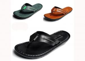 China Flip Flop Mens Leather Slippers Customized Summer Mens Designer Slip On Shoes on sale