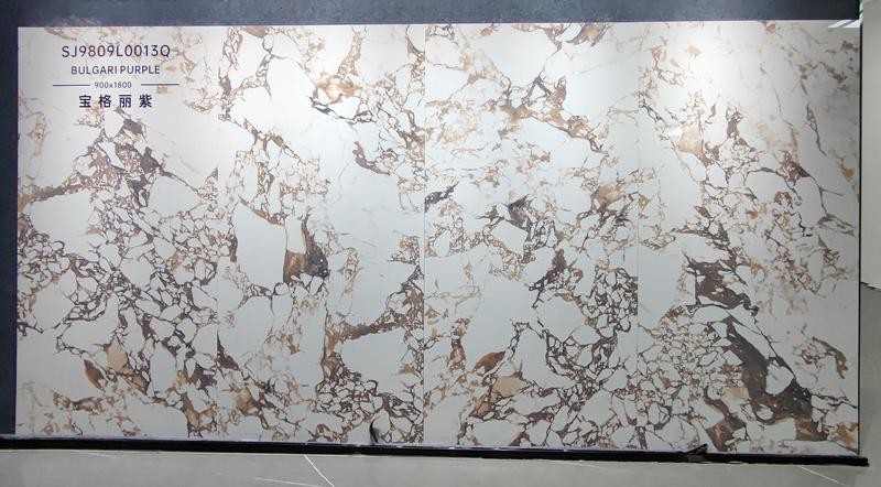 Marble Look 900x1800x9mm Polished Glazed Porcelain Tile And Indoor Floor And Wall Tile For Living Room And Kitchen