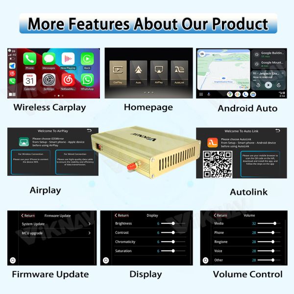 Viknav Linux Interface Box for Dodge Challenger 2015-2022 with Wireless CarPlay