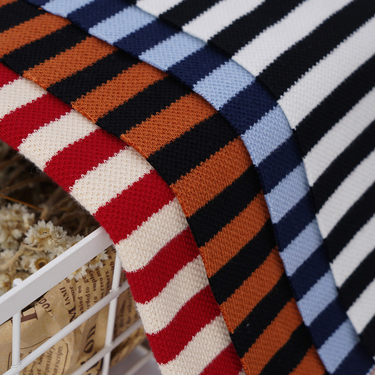 Yarn Dyed Cotton Pique Fabric Wear Resisting 320g Stripe Combing Material
