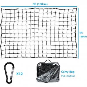 China 4x6FT Deluxe Cargo Carrier 5mm Latex Core Rooftop Cargo Net With Hooks on sale