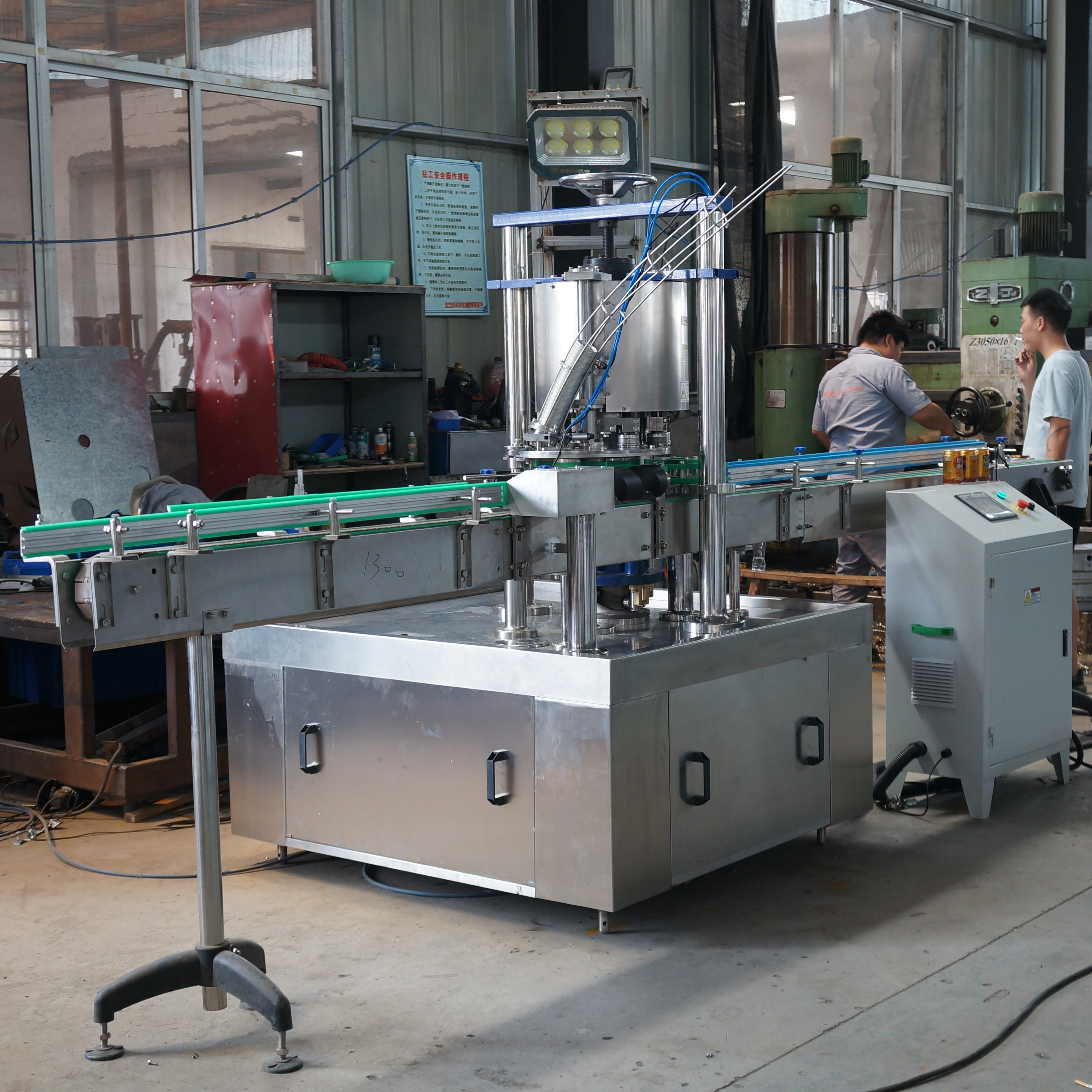 6000CPH Automatic Canning Machine 4 Spindles Beer Can Filler Machine