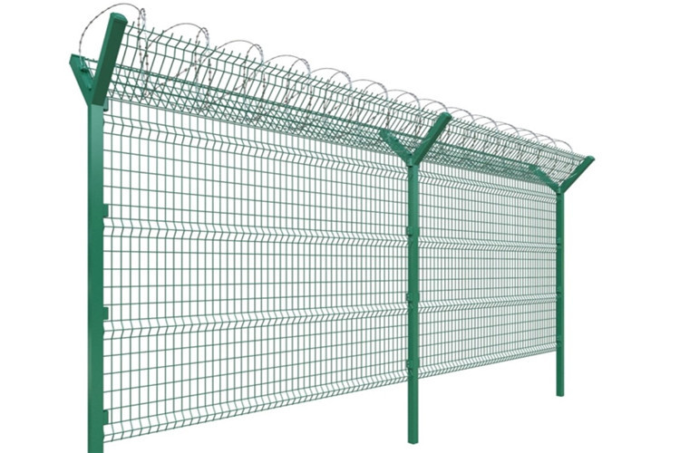 Welded Wire Security Fence With Razor Wire For High Level Security