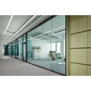 Quality Aluminum Frame Glass Partition Wall System 90mm 108mm Thickness for sale