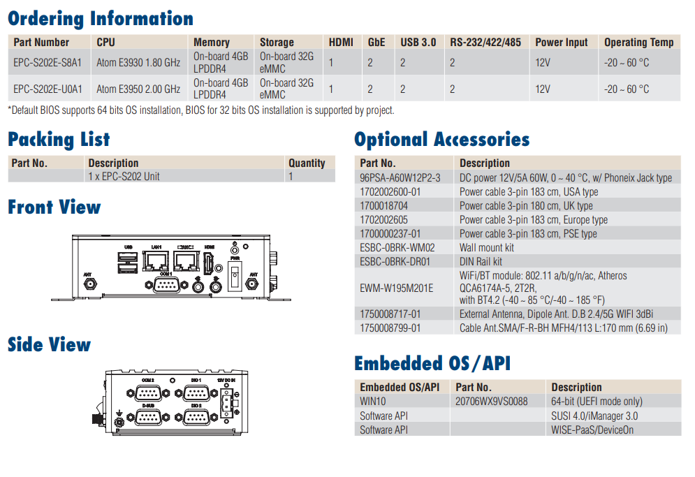 -Advantech- Embedded PCs EPC-S Series EPC-S201M00-S1A7E ,price favorable Delivery fast