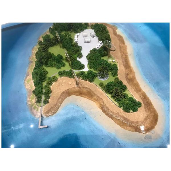 Coastal landscape architectural model view 4
