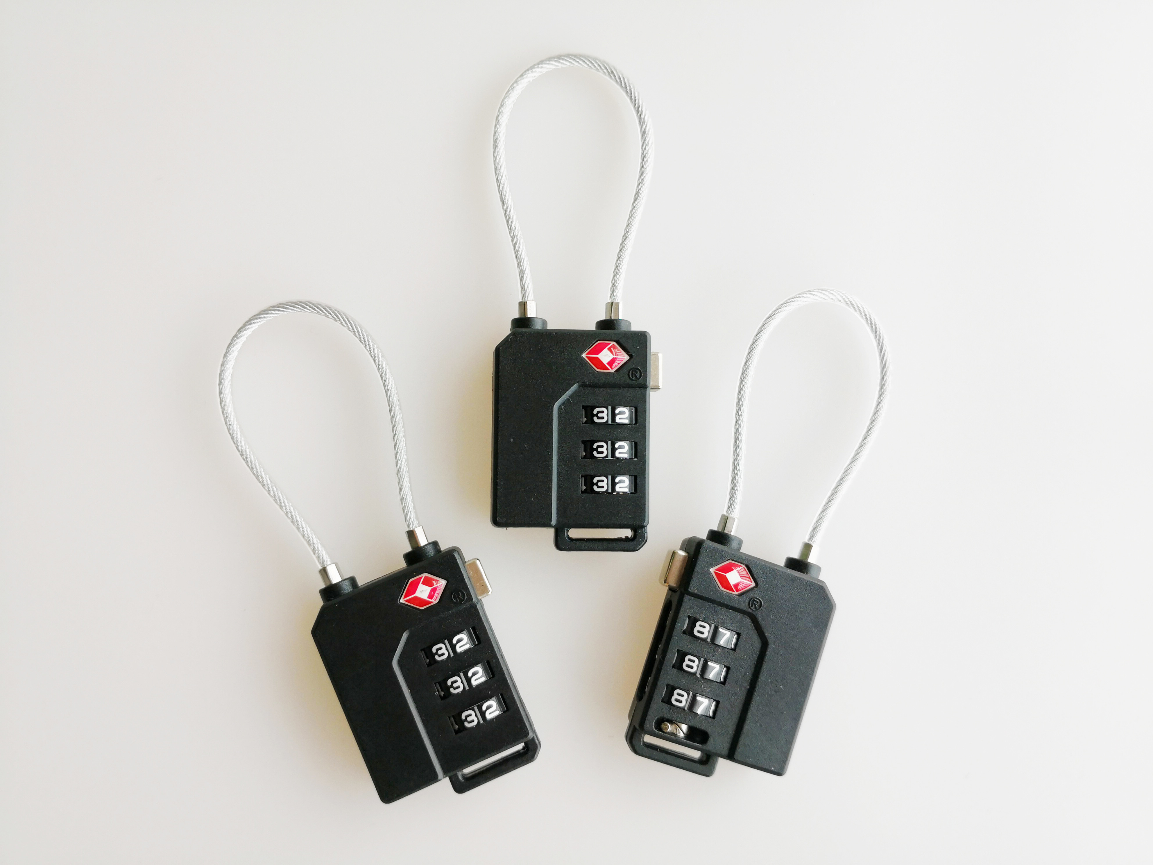 Professional TSA Approved Cable Locks , 3 Number Combination Lock For Tent