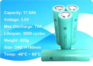 Quality S40160L175QN350 Sodium Battery 3V 17.5Ah 4C Discharge 3000 Cycles for sale